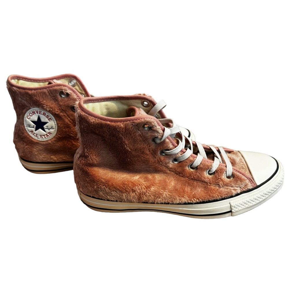 WomenConverse Chuck Taylor All Star Pink High Top Sneakers in Faux Fur  - Size 8